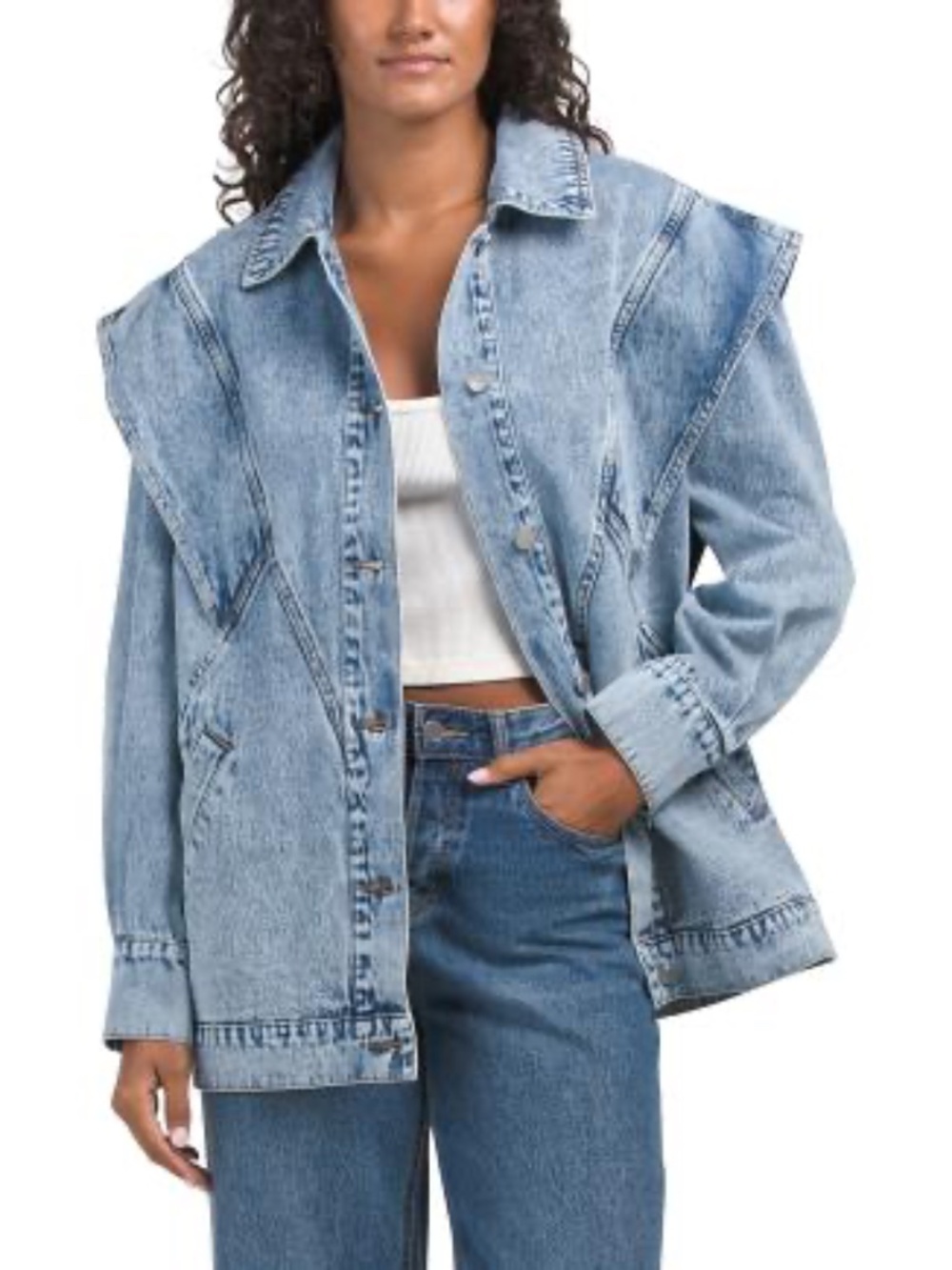 AVEC LES FILLES oversized seamed jacket